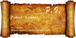 Pakot Izmael névjegykártya